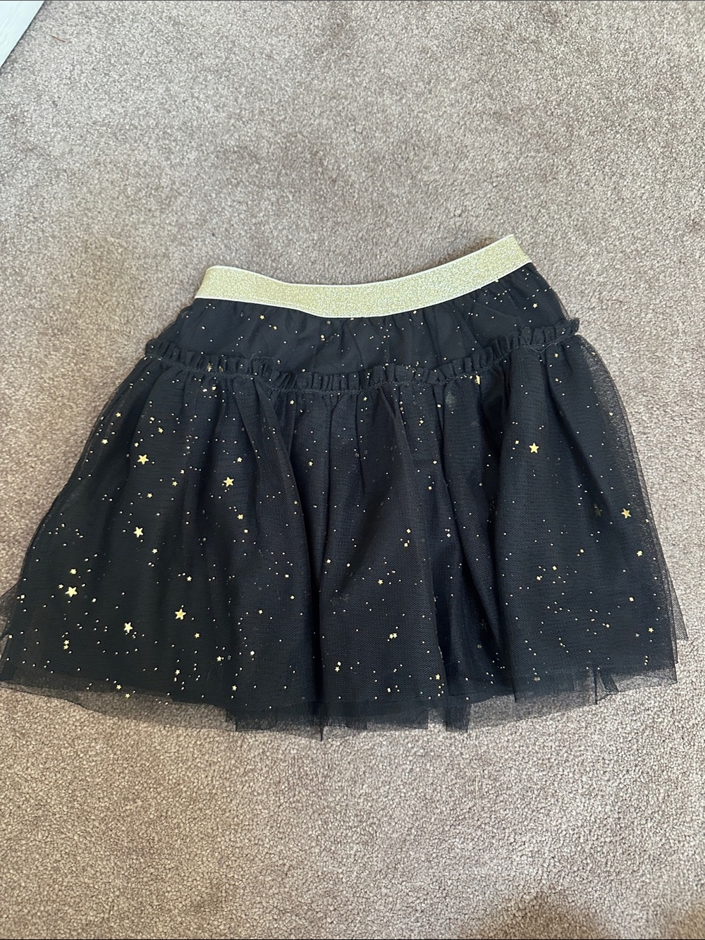 Crewcuts Black Tulle Skirt with Gold Stars